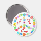 Peace Love-honden Magneet (Voorkant / Achterkant)