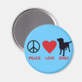 Peace Love-honden Magneet (Voorkant / Achterkant)