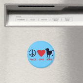 Peace Love-honden Magneet (Insitu (Vaatwasser))