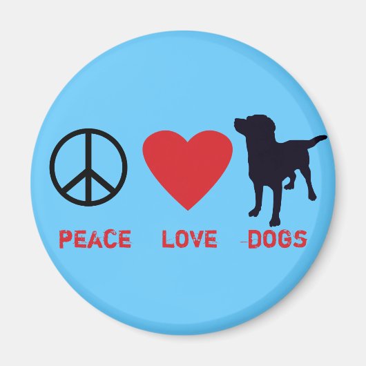 Peace Love-honden Magneet (Voorkant)