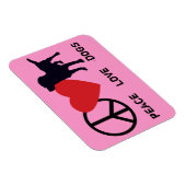 Peace Love-honden Magneet (Rechterzijde)