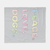Peace Love-honden met Paw Print en Heart Fleece Deken (Voorkant (Horizontaal))