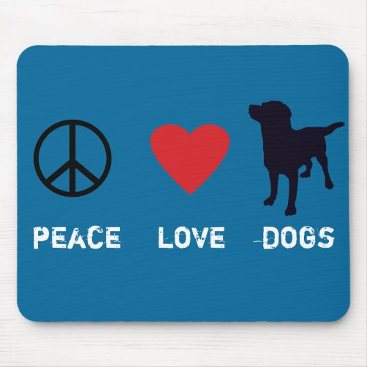 Peace Love-honden Muismat (Voorkant)