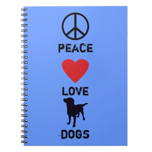 Peace Love-honden Notitieboek (Voorkant)