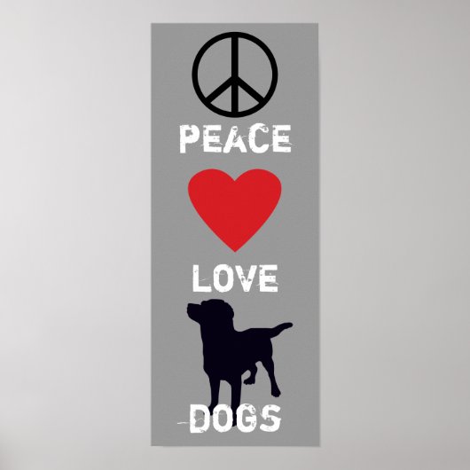 Peace Love-honden Poster (Voorkant)