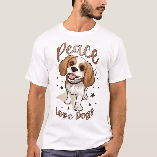 Peace Love-honden T-shirt (Voorkant)