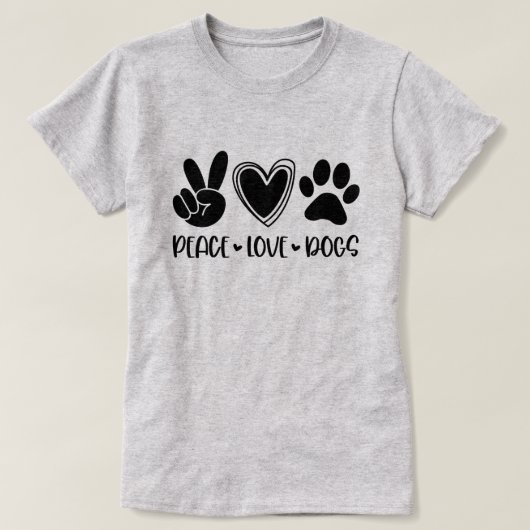 Peace Love-honden T-shirt (Design voorkant)