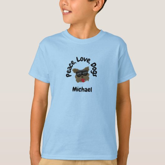 Peace Love-honden T-shirt (Voorkant)