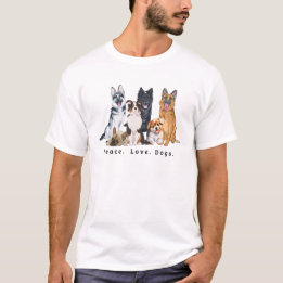 Peace Love-honden T-shirt
