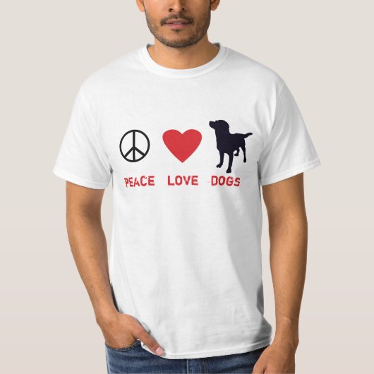 Peace Love-honden T-shirt (Voorkant)