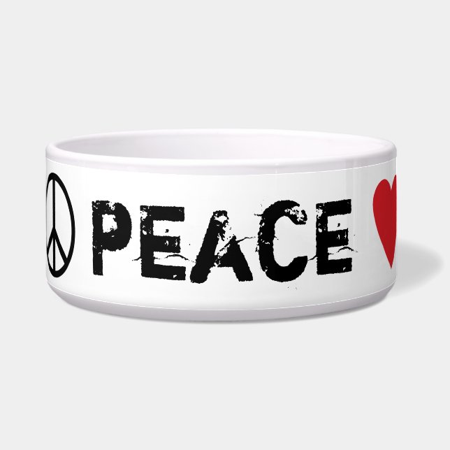 Peace Love-honden Voerbakje (Links)