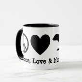 Peace, Love & Honey Badgers Mok (Voorkant links)