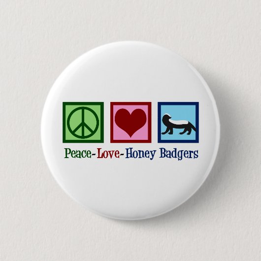 Peace Love Honey Badgers Ronde Button 5,7 Cm (Voorkant)