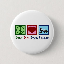 Peace Love Honey Badgers Ronde Button 5,7 Cm