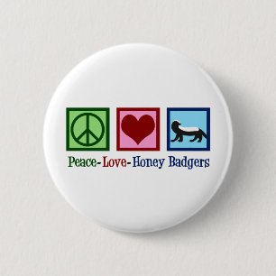 Peace Love Honey Badgers Ronde Button 5,7 Cm