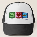 Peace Love Honey Badgers Trucker Pet<br><div class="desc">Een vredesteken,  hart en een honingbadger.</div>