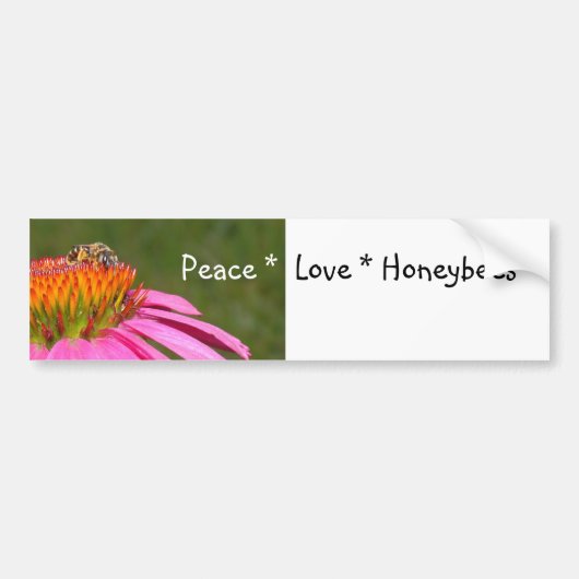 Peace Love Honeybees Bumpersticker (Voorkant)