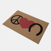 Peace-Love-Hoof Doormat Deurmat (Schuin)