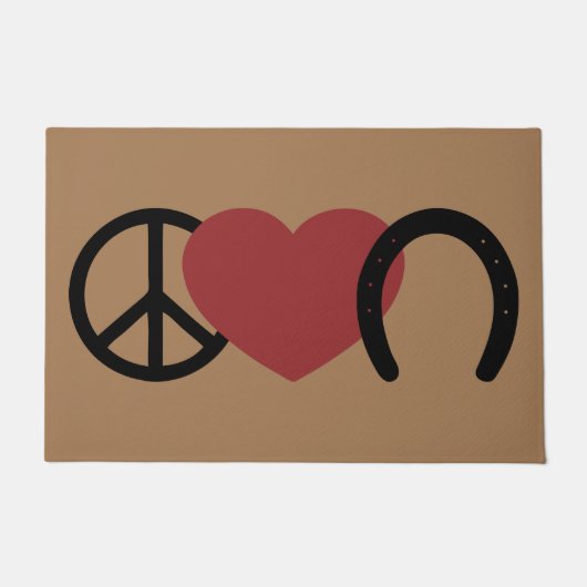 Peace-Love-Hoof Doormat Deurmat (Voorkant)