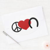 Peace-Love-Hoof Ovale Sticker (Envelop)