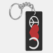 Peace-Love-Hoof Sleutelhanger (Voorkant Links)