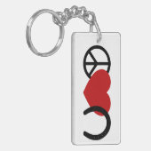 Peace-Love-Hoof Sleutelhanger (Voorkant Links)