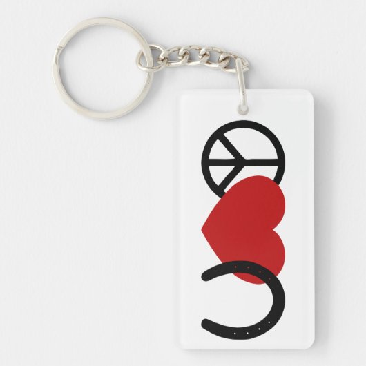 Peace-Love-Hoof Sleutelhanger (Voorkant)