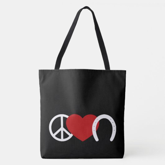Peace-Love-Hoof Tote Bag (Voorkant)