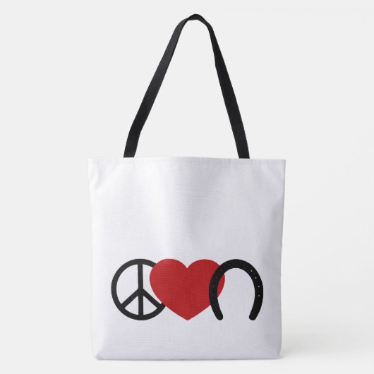 Peace-Love-Hoof Tote Bag (Voorkant)