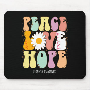 Peace Love Hope Alopecia Awareness Gift Muismat