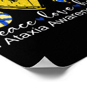 Peace Love Hope Ataxia Awareness Shirt Blue Ribbon Poster (Hoek)