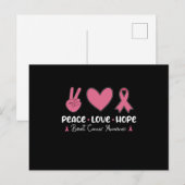 Peace Love Hope Borstkanker Bewustzijn Overlevende Briefkaart (Voorkant / Achterkant)
