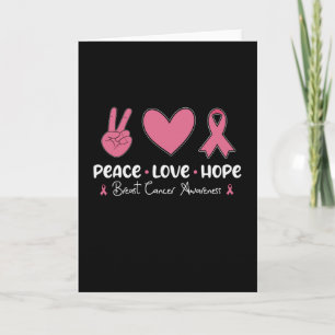 Peace Love Hope Borstkanker Bewustzijn Overlevende Kaart
