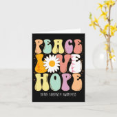 Peace Love Hope Brain Aneurysm Awareness Gift Kaart (Gele Bloem)