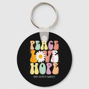 Peace Love Hope Brain Aneurysm Awareness Gift Sleutelhanger