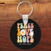 Peace Love Hope Brain Aneurysm Awareness Gift Sleutelhanger (Voorkant)
