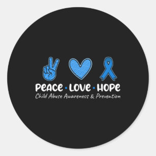 Peace Love Hope Child Abuse Awareness Prevention B Ronde Sticker