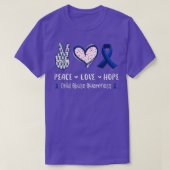 Peace Love hope child misbruikt man met lint T-shirt (Design voorkant)