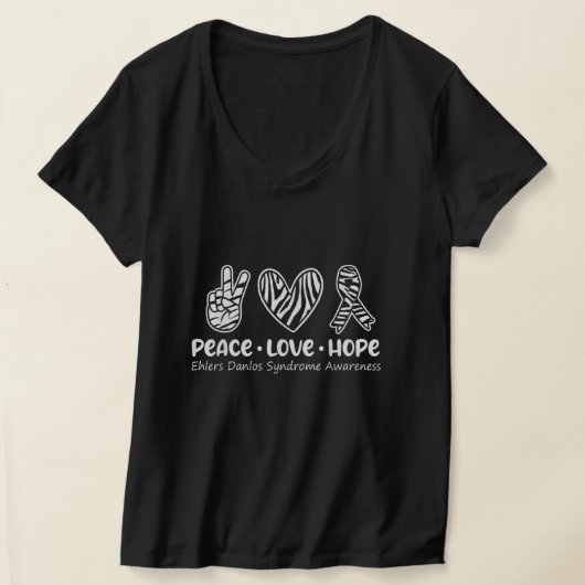 Peace Love Hope Ehlers Danlos Awareness T-shirt (Laagn)