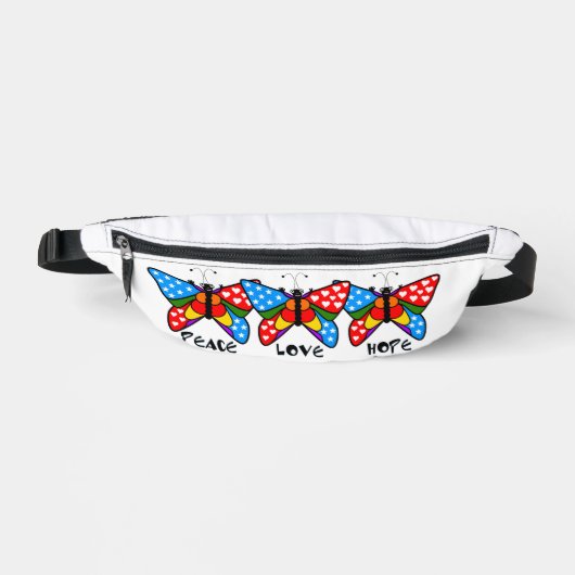 Peace Love Hope Fanny Pack Heuptasje (Voorkant)