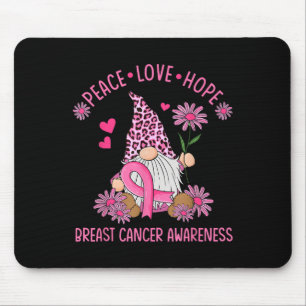 Peace Love Hope Gnome Leopard Breast Cancer Awaren Muismat
