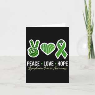 Peace Love Hope Green Ribbon Lymphoma Cancer Aware Kaart