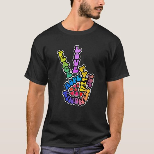 Peace Love Hope Joy Faith Kindness Word T-shirt (Voorkant)