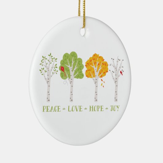 Peace Love Hope Joy Keramisch Ornament (Rechts)