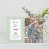Peace Love Hope Joy-kerstfotokaart Feestdagenkaart (Staand voorkant)