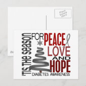 Peace Love Hope kerst Holiday Diabetes Feestdagenkaart (Voorkant / Achterkant)