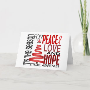 Peace Love Hope kerst Holiday Stroke Feestdagen Kaart