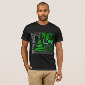 Peace Love Hope Kerstfeestdag orgaandonatie T-shirt (Voorkant volledig)