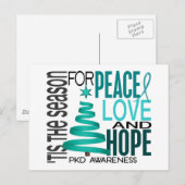 Peace Love Hope kerstfeestdag PKD Feestdagenkaart (Voorkant / Achterkant)