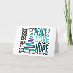 Peace Love Hope Kerstfeestdag Thyroid Cancer Feestdagen Kaart